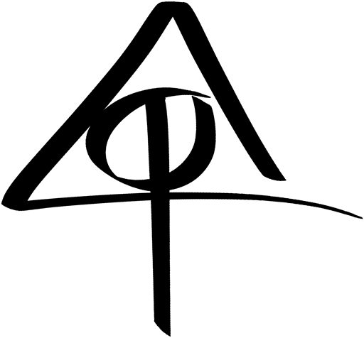 Artie Parada's monogram: a brushed letter A over a Greek phi
